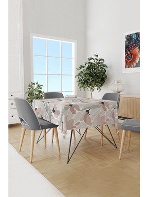 Moud's Mirror Flowers Desenli Süet Dertsiz Masa Örtüsü