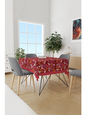 Burgundy 2 Desenli Süet Dertsiz Masa Örtüsü