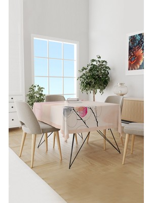 Çiçek Sanatı Desenli Süet Dertsiz Masa Örtüsü