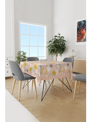 Moud's Xero Floral 1 Çiçek Desenli Süet Dertsiz Masa Örtüsü