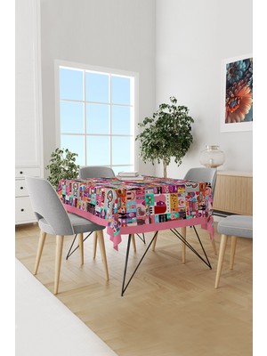 Music Board Desenli Süet Dertsiz Masa Örtüsü