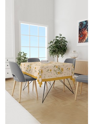 Camomile Papatya Desenli Süet Dertsiz Masa Örtüsü