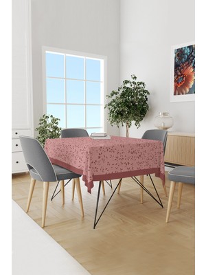 Moud's Bordo Ağaç Dalları Desenli Süet Dertsiz Masa Örtüsü