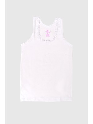 Ceylanoğlu Kız Çocuk Papatya Geniş Askılı Atlet 6'lı 5 Yaş Pamuklu Rahat Kesim Beyaz