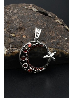 Prestige Gümüş Ay Yıldızlı Kolye Ucu 925 Ayar Gümüş