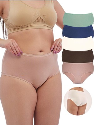Alya Underwear Kadın Battal Külot 5'li Paket Pamuklu Yumuşak Dokulu 5 Farklı Renk (5xl, 6xl, 7xl)