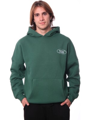Coredra People Oversize Hoodie Erkek - Yeşil