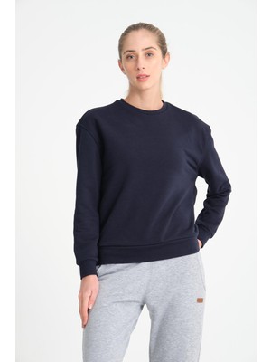 Cool Hill Koyu Lacivert  Basic Kadın Sweat