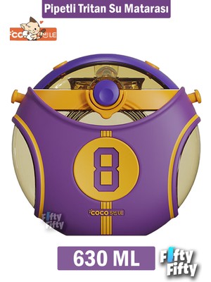 Vagonlife Cocosmile Özel Kutulu 630 ml Pipetli Nba Lakers Temalı Tritan Su Matarası Boyun Askılı 3 Farklı Renk FFCS0008