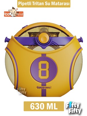 Vagonlife Cocosmile Özel Kutulu 630 ml Pipetli Nba Lakers Temalı Tritan Su Matarası Boyun Askılı 3 Farklı Renk FFCS0008