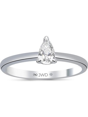 JWD Diamond 0.31 Ct F-G Si 2.12 gr 14 K Jwd Damla Yüzük