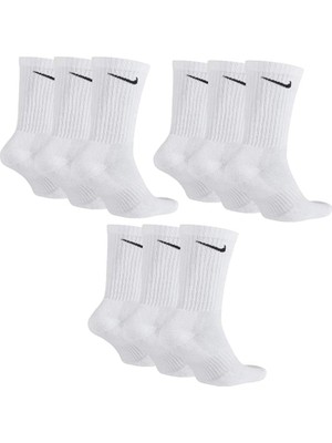 TuranTech Turan Tech Nike Everyday Cush Crew 9pr Çorap Gün Boyu Konfor ve Şıklık (9'lu Paket)