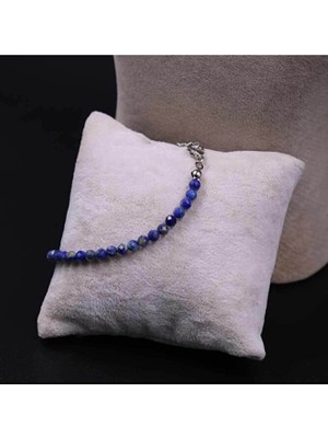 My Takı Ağacım FH Lapis Lazuli Taşı Faset Kesimli Kolye Bileklik Seti 3/4 mm (Zincir Uzatmalı)