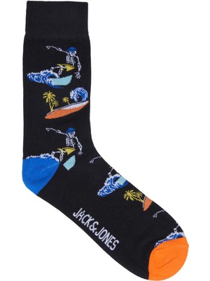 Jack & Jones Kingston High Summer Skull Sock Erkek Siyah Çorap 12217541-02