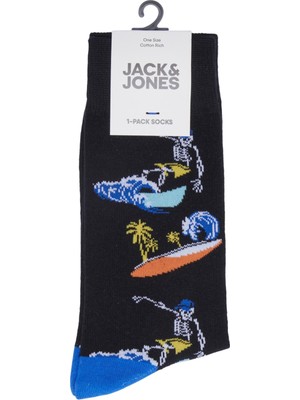 Jack & Jones Kingston High Summer Skull Sock Erkek Siyah Çorap 12217541-02