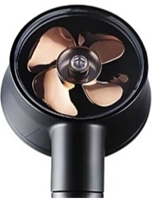 Turbo Fan Pervaneli 5 Fonksiyonlu Su Tasarruflu, Start/Stop, Duş Başlığı | Pervaneli Turbo El Duşu Siyah/Gold