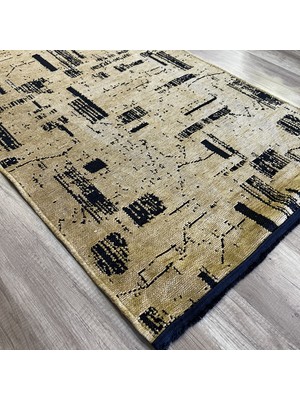 Hoom Rugs Hardal Soyut Desenli Kilim - Yumuşak & Nostaljik Salon ve Mutfak Halısı - Hoom Rugs Prestij Eko 111