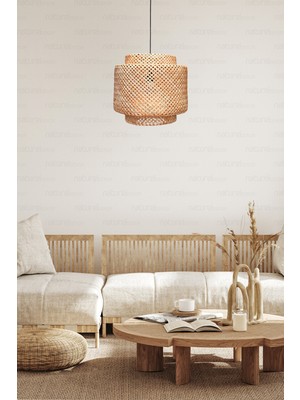 Naturel Home Sinnerlig Bambu Avize 30cm - Iskandinav, Modern, Bohem, Rattan Avize, Aydınlatma