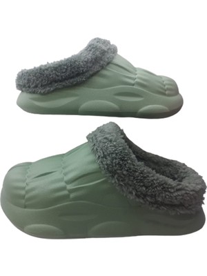 Akınalbella Kadın Pastel Yeşili Kaymaz Taban Içi Peluşlu  Eva Terlik AB78-111