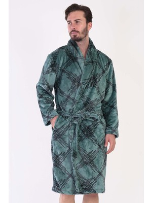 Erkek Şal Yaka Welsoft Petrol Yeşili Sabahlık 3C0T4N0O74