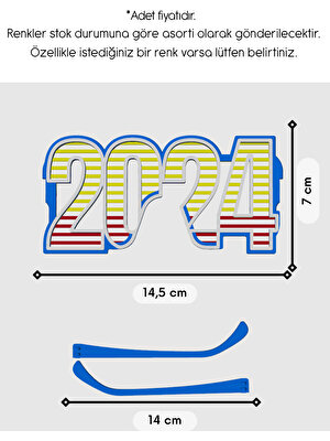 Alvina Atölye 2024 Parti Gözlüğü - 1 Adet - Yılbaşı Fotoğraf Dekoru - Bioplastik