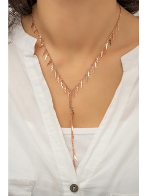 Sinsirella 925 Ayar Gümüş Sıralı Yıldırım Kolye