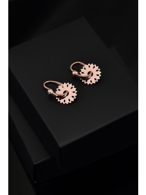 Sinsirella 925 Ayar Gümüş Kaplama Klipsli Desenli Çark Küpe