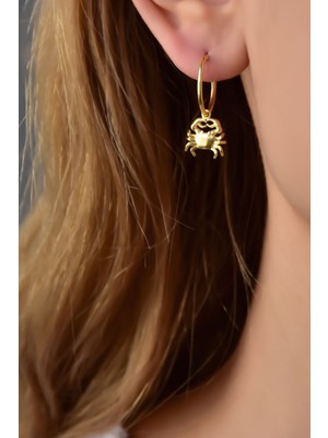 Sinsirella 925 Ayar Gümüş Kaplama Yengeç Halka Küpe