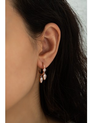 Sinsirella Damla Sallantılı Küpe Kaplama Gümüş