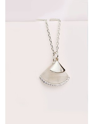 Sinsirella 925 Ayar Gümüş Kaplama Sedef Üçgen Kolye