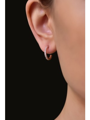 Sinsirella 925 Ayar Gümüş Kaplama Çivili Tamtur Halka Küpe