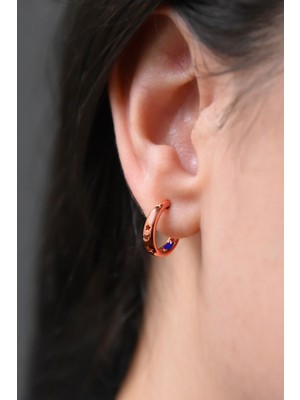 Sinsirella 925 Ayar Kaplama Yıldız Model Çivili Halka Küpe