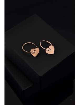 Sinsirella 925 Ayar Gümüş Kaplama Kalp Halka Küpe