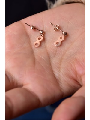 Sinsirella 925 Ayar Gümüş Kaplama Sonsuzluk Çivili Küpe