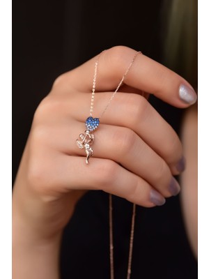 Sinsirella 925 Ayar Kaplama Iki Kalp Taşıyan Melek Kolye