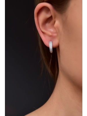 Sinsirella 925 Ayar Gümüş Kaplama Zirkon Taşlı Klipsli Küpe