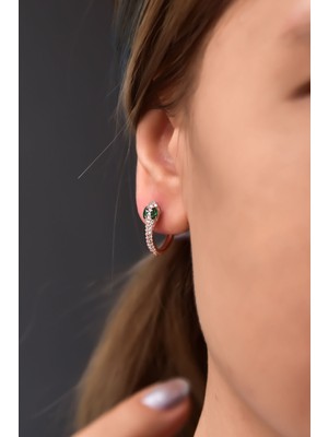 Sinsirella 925 Ayar Gümüş Kaplama Yılan Halka Küpe