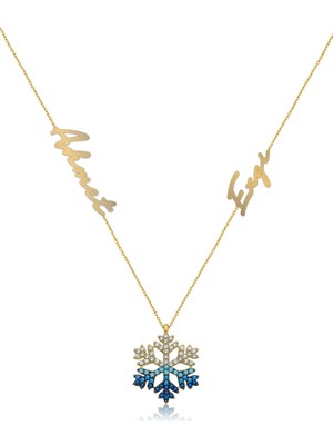 Sinsirella 925 Ayar Gümüş Kaplama Isimli Kar Tanesi Kolye