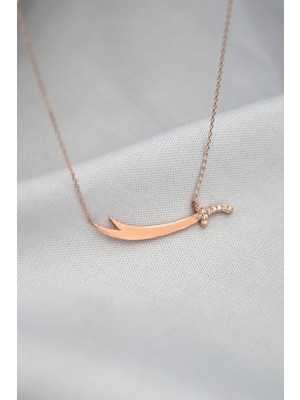 Sinsirella 925 Ayar Gümüş Kaplama Taşlı Zülfikar Kılıç Kolye