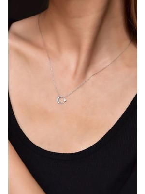 Sinsirella 925 Ayar Gümüş Kaplama Ay Yıldız Kolye