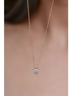 Sinsirella 925 Ayar Gümüş Kaplama Tek Taş Kolye