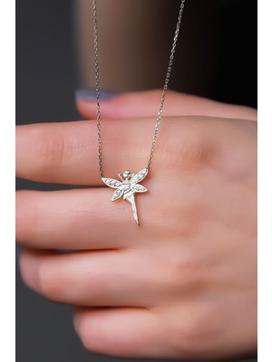 Sinsirella 925 Ayar Gümüş Kaplama Zirkon Taşlı Peri Kolye