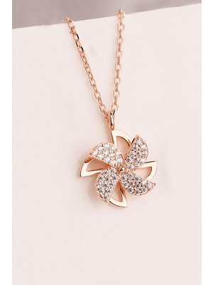 Sinsirella 925 Ayar Gümüş Kaplama Rüzgar Gülü Kolye