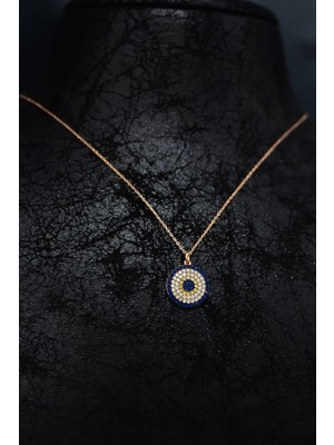 Sinsirella 925 Ayar Gümüş Kaplama Zirkon Taşlı Nazar Boncuğu Kolye