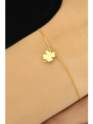 Sinsirella 925 Ayar Gümüş Kaplama Yonca Kadın Bileklik