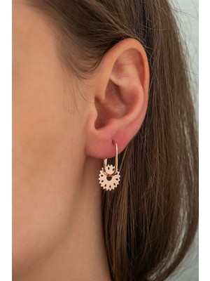 Sinsirella 925 Ayar Kaplama Klipsli Çark Gümüş Küpe