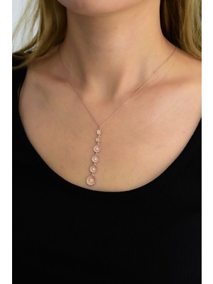 Sinsirella 925 Ayar Gümüş Kaplama Taşlı Altılı Papatya Kadın Kolye