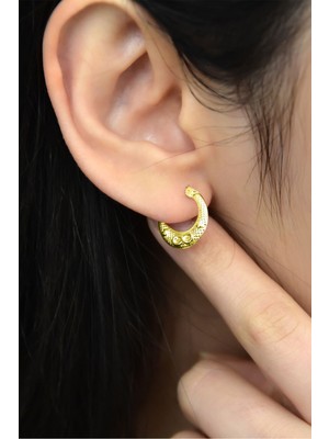 Sinsirella 925 Ayar Gümüş Kaplama Sonsuzluk Desenli Halka Kadın Küpe