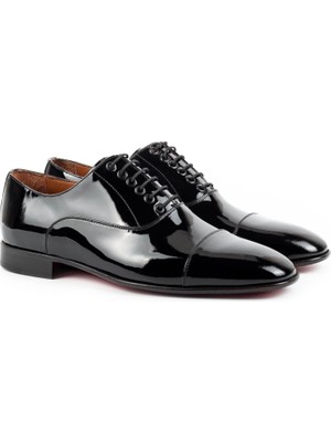 Zerbay Victoria Kösele Taban Deri Erkek Rugan Klasik Ayakkabı Oxford Klasik