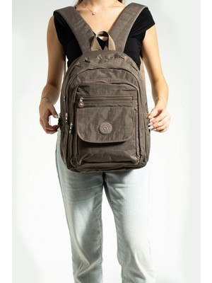 Çanta Trend Krem Unisex Ayarlanabilir 9 Gözlü Laptop Bölmeli Çantası